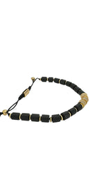 Black and Gold Cylinder Macrame Bracelet Bracelets Trendzio Jewelry 