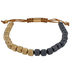 Black and Gold Half Beaded Macrame Bracelet Bracelets Trendzio Jewelry 