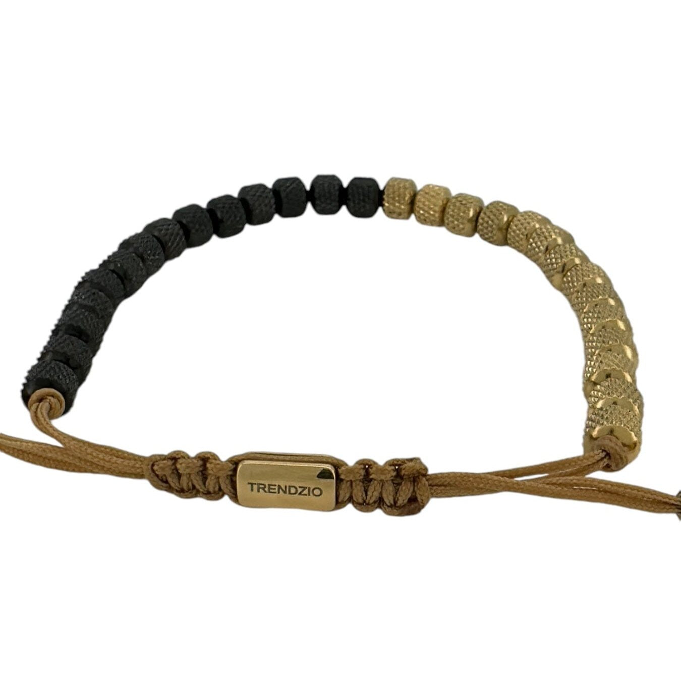 Black and Gold Half Beaded Macrame Bracelet Bracelets Trendzio Jewelry 