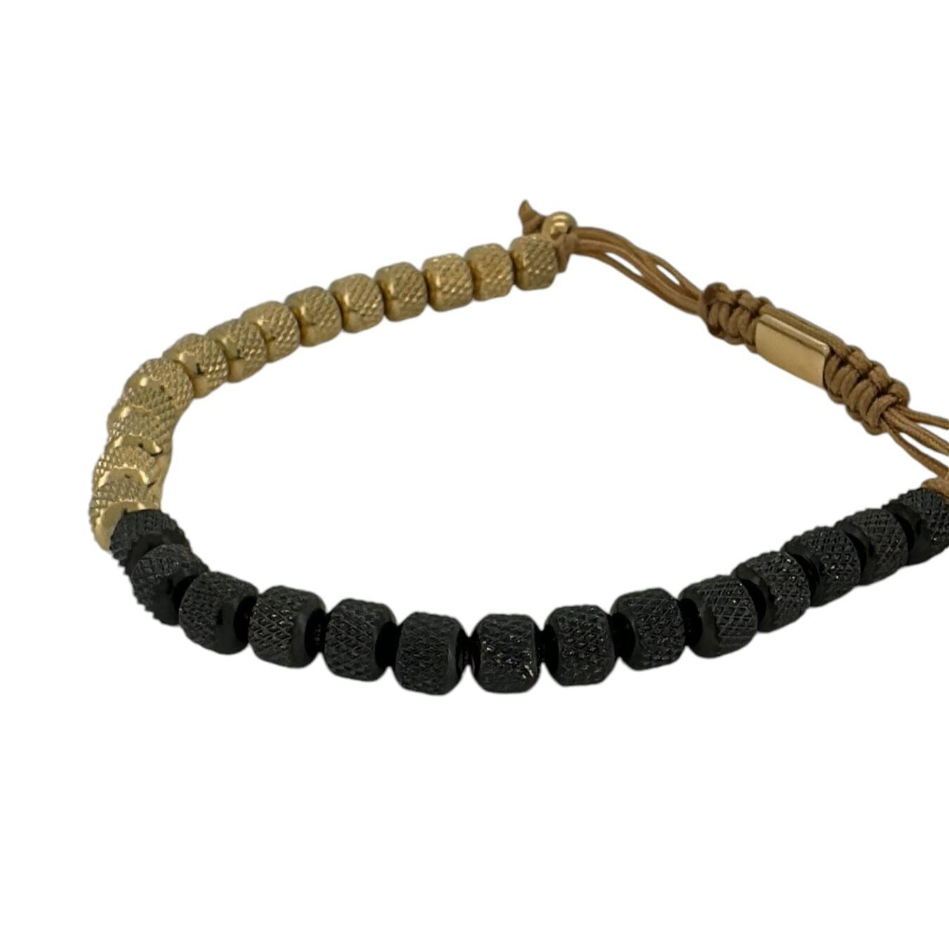 Black and Gold Half Beaded Macrame Bracelet Bracelets Trendzio Jewelry 