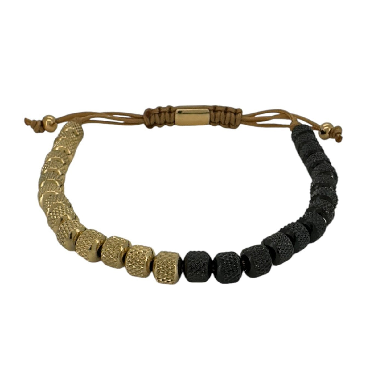 Black and Gold Half Beaded Macrame Bracelet Bracelets Trendzio Jewelry 