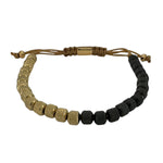 Black and Gold Half Beaded Macrame Bracelet Bracelets Trendzio Jewelry 