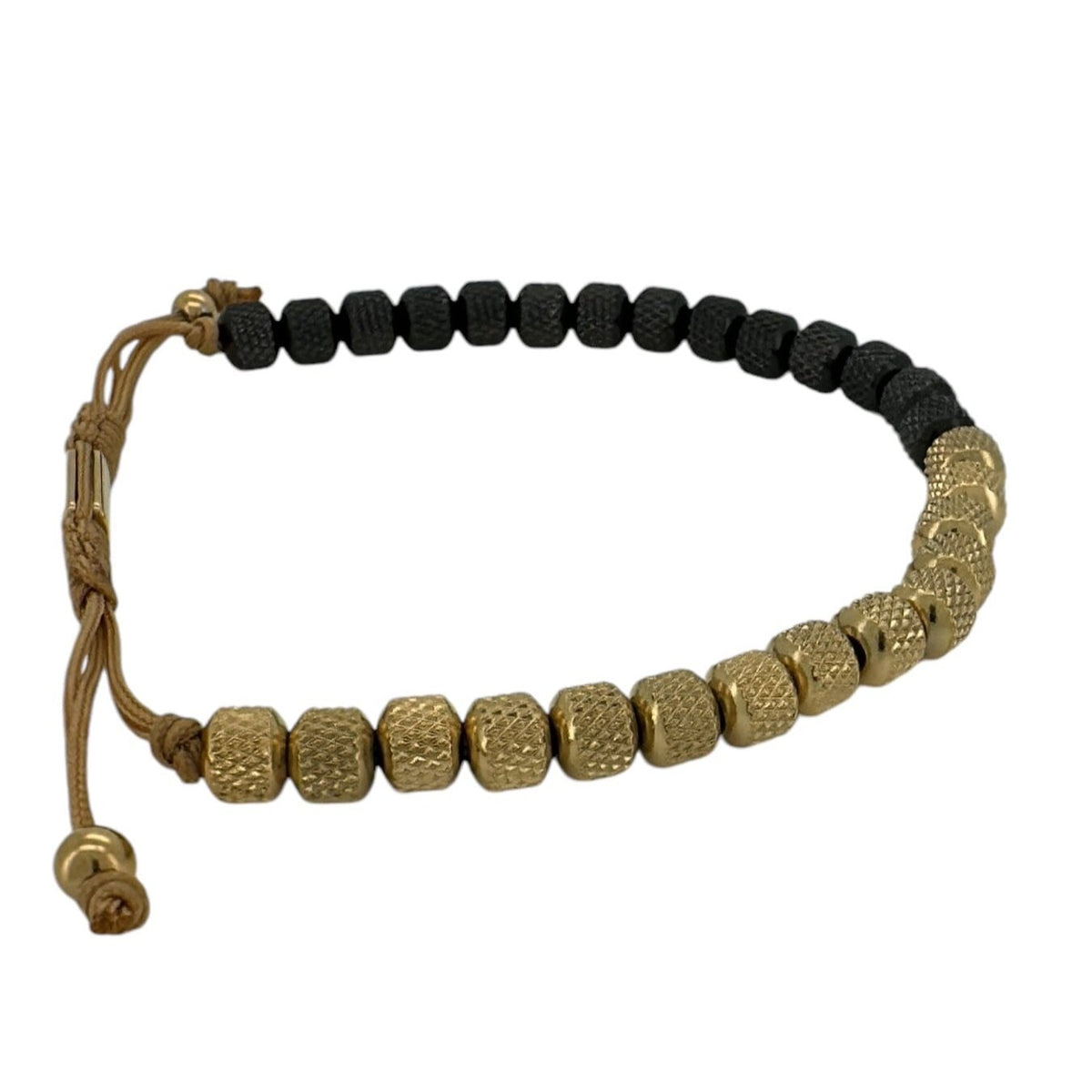 Black and Gold Half Beaded Macrame Bracelet Bracelets Trendzio Jewelry 