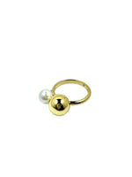 Carrie Pearl Strung Gold Ball Ring Rings Trendzio Jewelry 