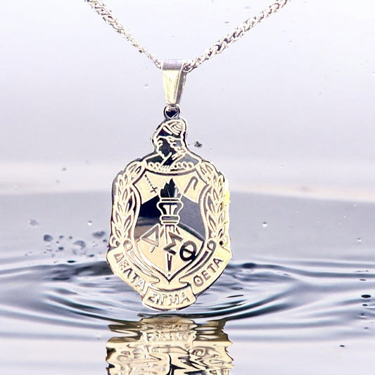 Delta Sigma Theta Stainless Steel Pendant Shield Necklace Necklaces Trendzio Jewelry 