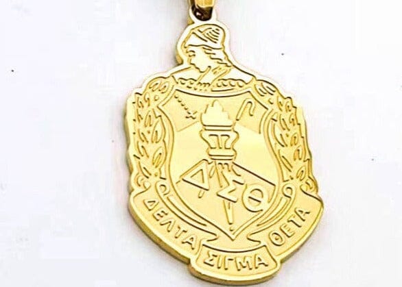 Delta Sigma Theta Stainless Steel Pendant Shield Necklace Necklaces Trendzio Jewelry Gold 