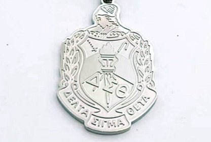 Delta Sigma Theta Stainless Steel Pendant Shield Necklace Necklaces Trendzio Jewelry Silver 