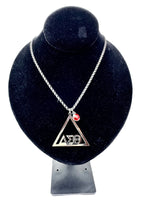 Delta Sigma Theta Stainless Steel Triangle Red CZ Pendant Necklaces Trendzio Jewelry 