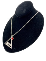Delta Sigma Theta Stainless Steel Triangle Red CZ Pendant Necklaces Trendzio Jewelry 