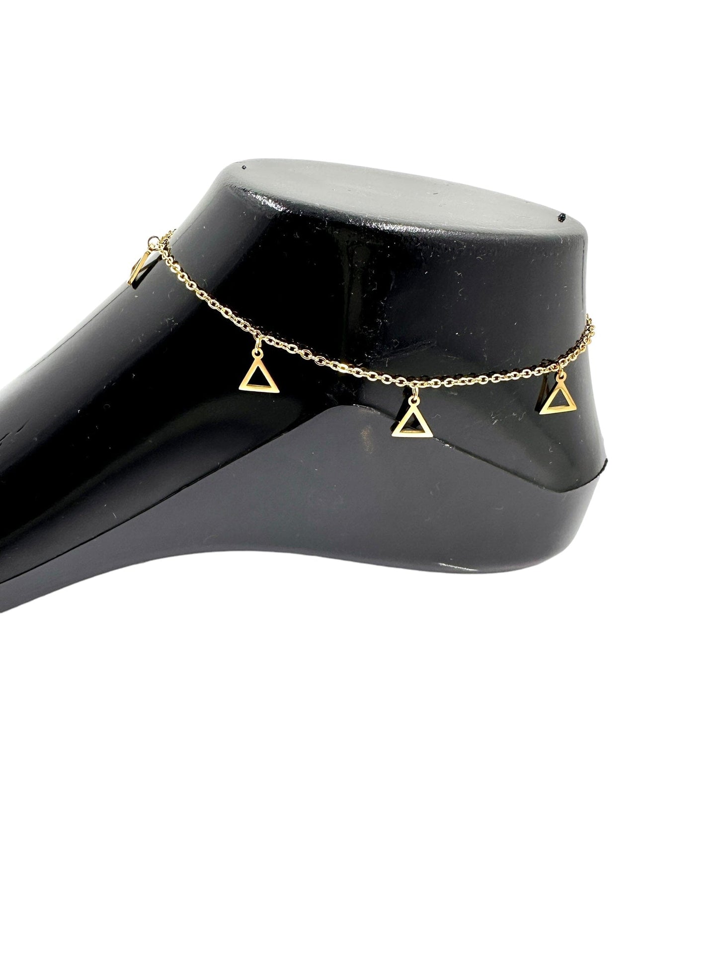 Delta Sigma Theta Triangle Charm Ankle Bracelet Ankle Bracelets Trendzio Jewelry 