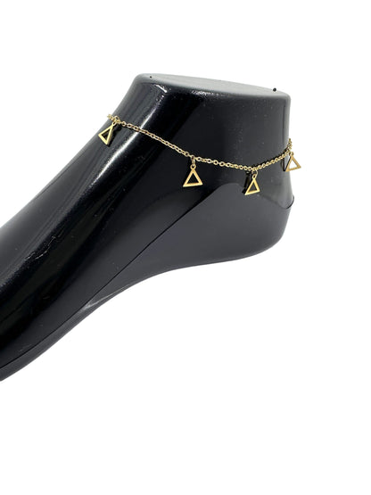 Delta Sigma Theta Triangle Charm Ankle Bracelet Ankle Bracelets Trendzio Jewelry 