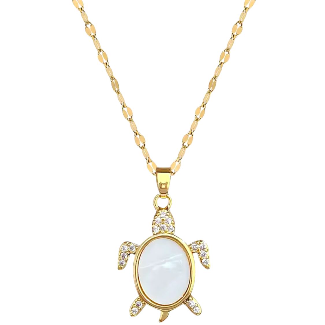 Delta Zeta Gold Pearl Turtle Necklace Necklaces Trendzio Jewelry 