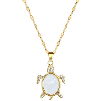 Delta Zeta Gold Pearl Turtle Necklace Necklaces Trendzio Jewelry 