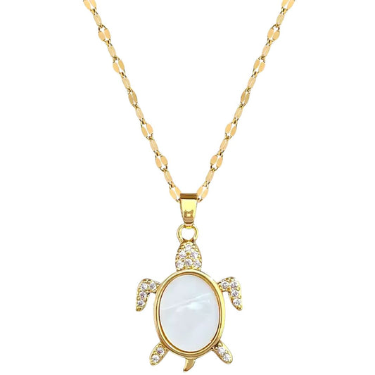 Delta Zeta Gold Pearl Turtle Necklace Necklaces Trendzio Jewelry 