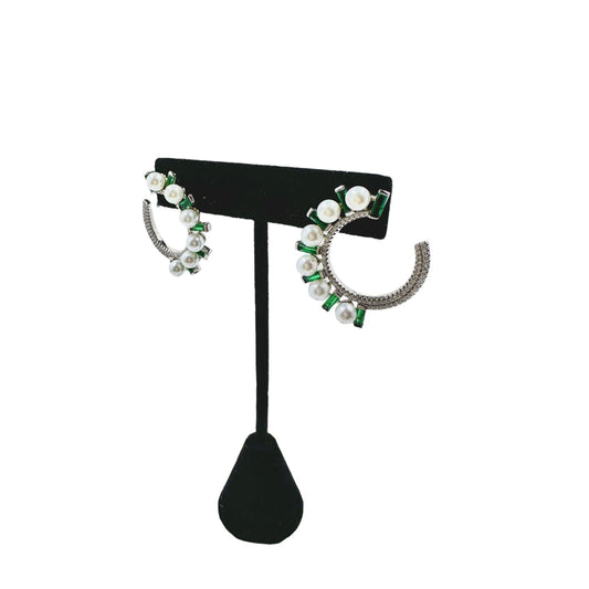 Dusty Rose Druzy and Pearl Boho Earrings — Green End Designs