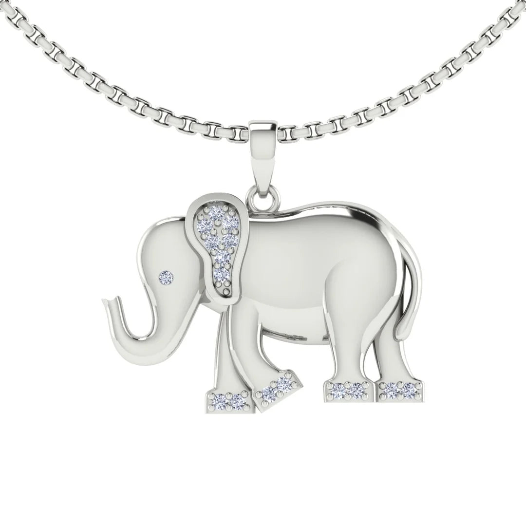 Elephant Necklace Sterling Silver