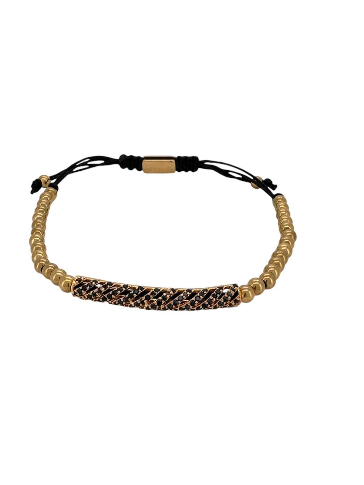 Gold CZ Pave Tube Macrame Bracelet Bracelets Trendzio Jewelry 