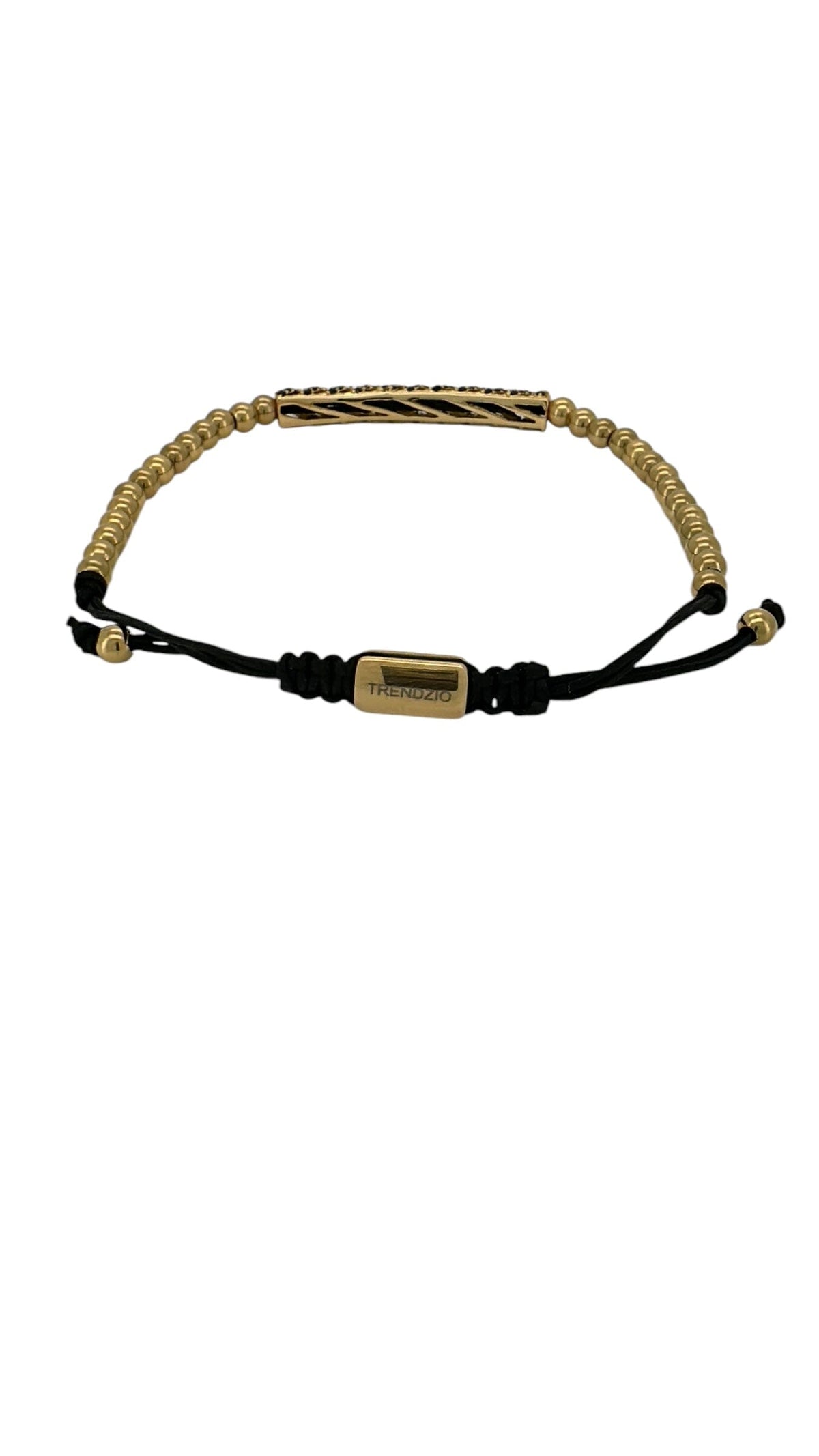 Gold CZ Pave Tube Macrame Bracelet Bracelets Trendzio Jewelry 