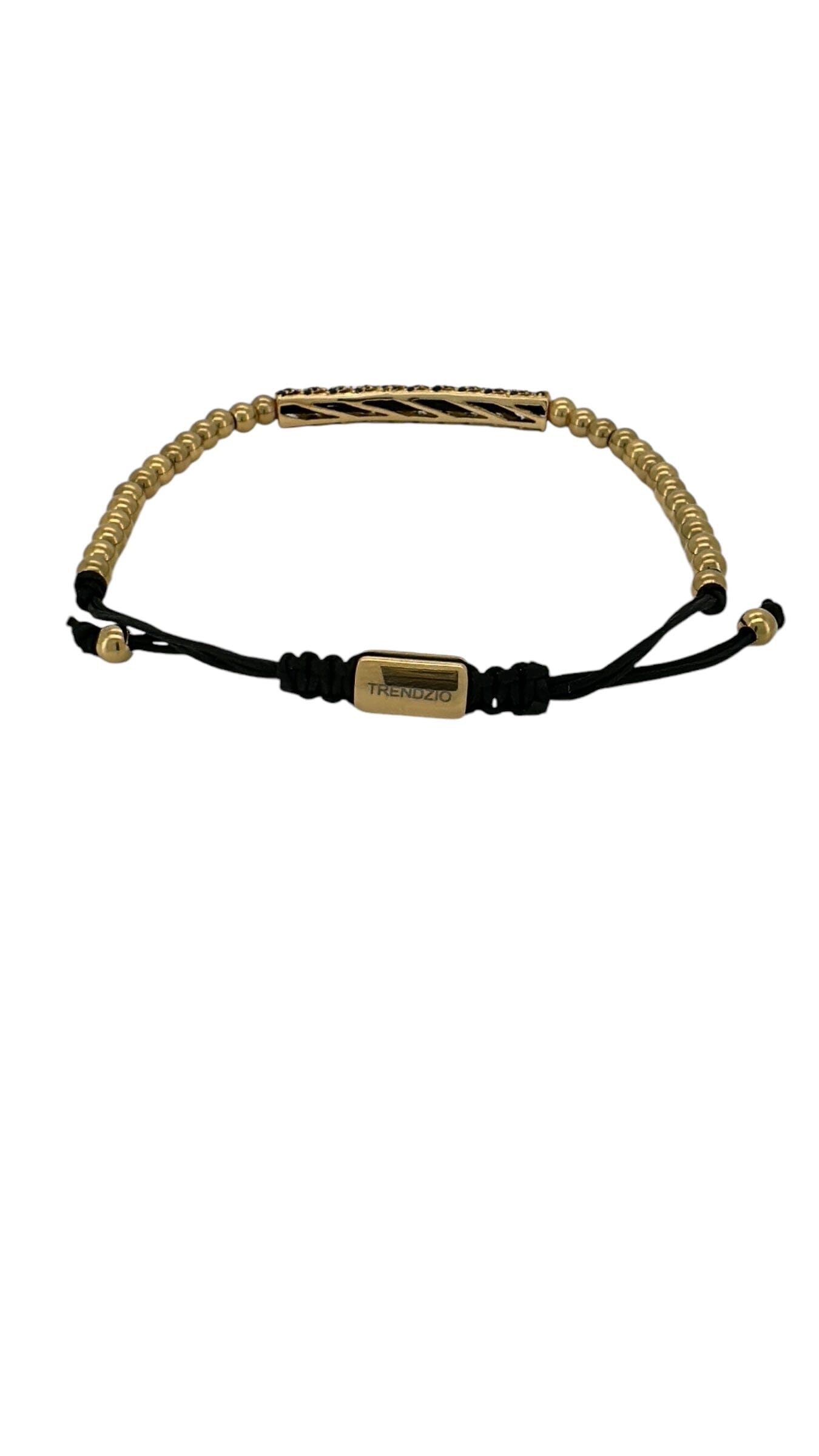 Gold CZ Pave Tube Macrame Bracelet Bracelets Trendzio Jewelry 