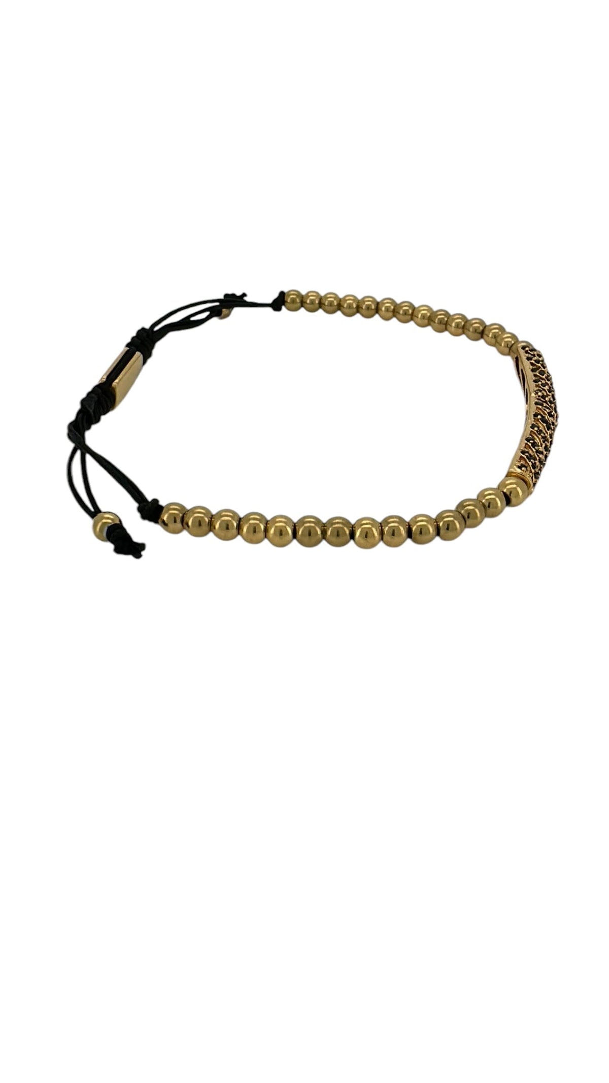 Gold CZ Pave Tube Macrame Bracelet Bracelets Trendzio Jewelry 