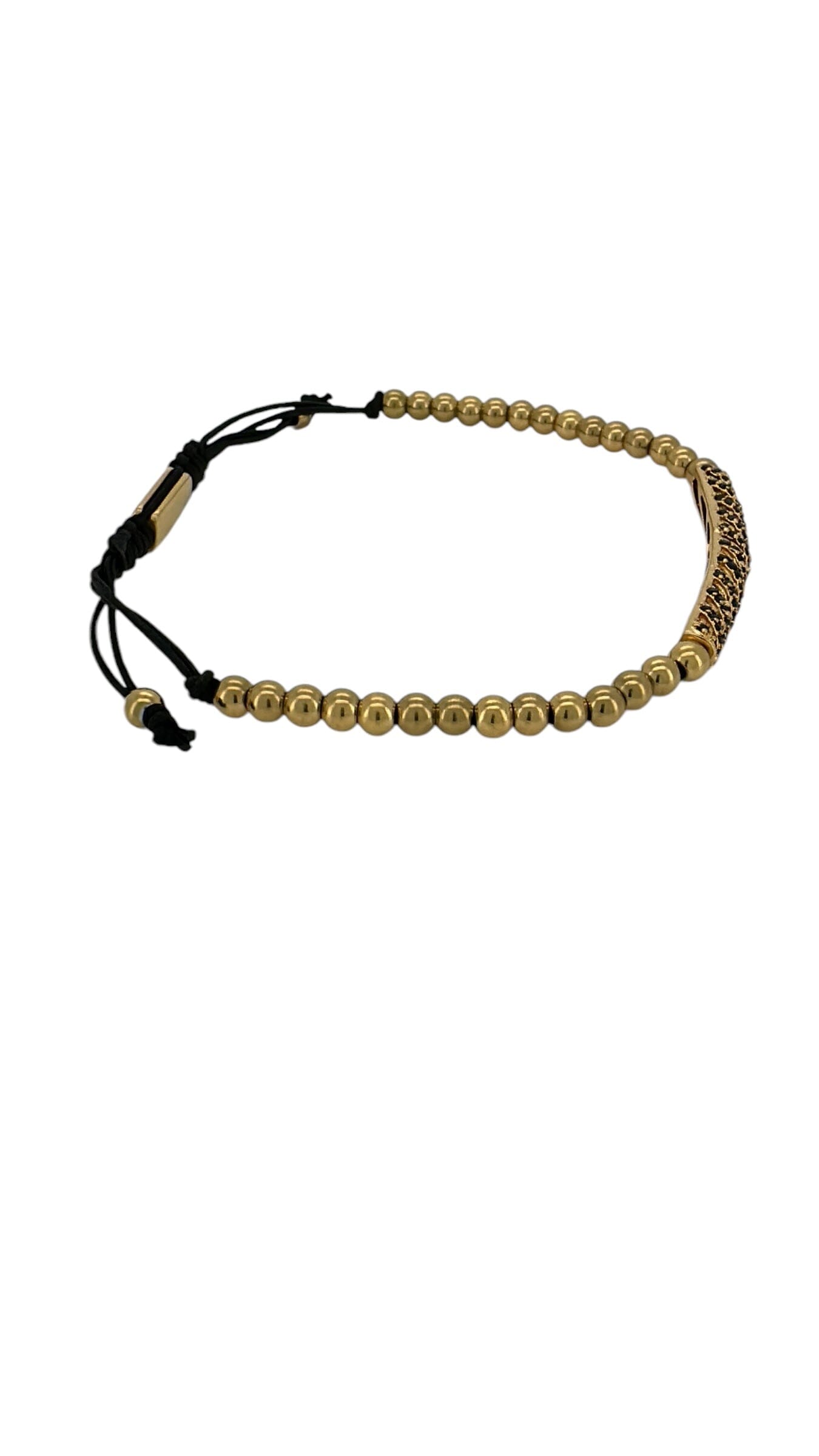 Gold CZ Pave Tube Macrame Bracelet Bracelets Trendzio Jewelry 