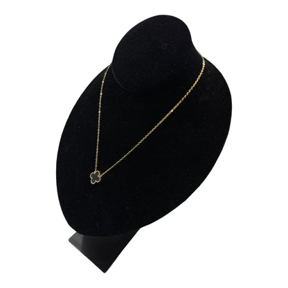 Kaitlin Clover Black Onyx Gold Necklace necklace Trendzio Jewelry 