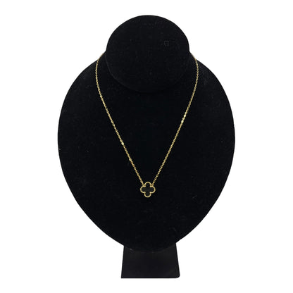 Kaitlin Clover Black Onyx Gold Necklace necklace Trendzio Jewelry 