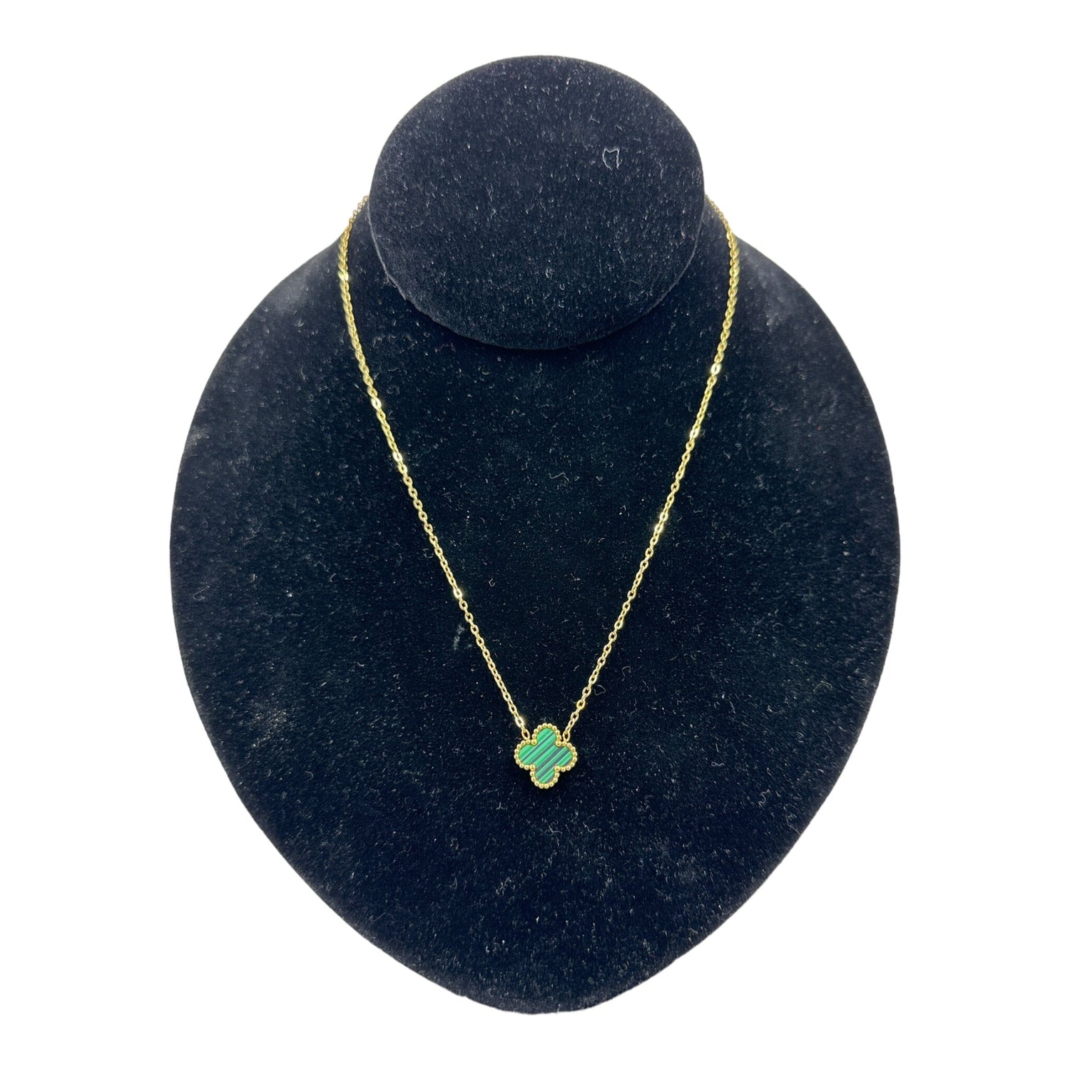 Kaitlin Clover Green Gold Necklace necklace Trendzio Jewelry 