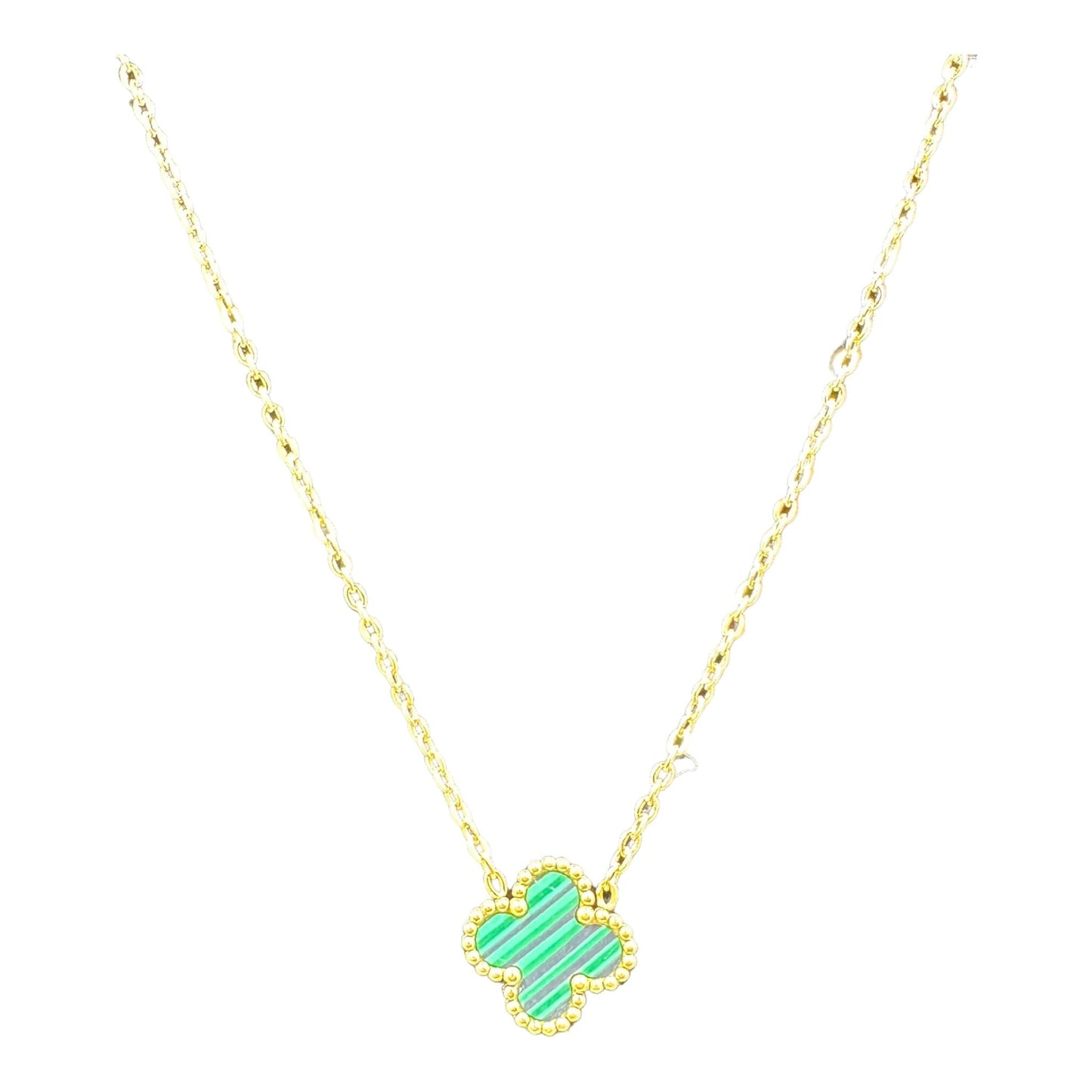 Kaitlin Clover Green Gold Necklace necklace Trendzio Jewelry 