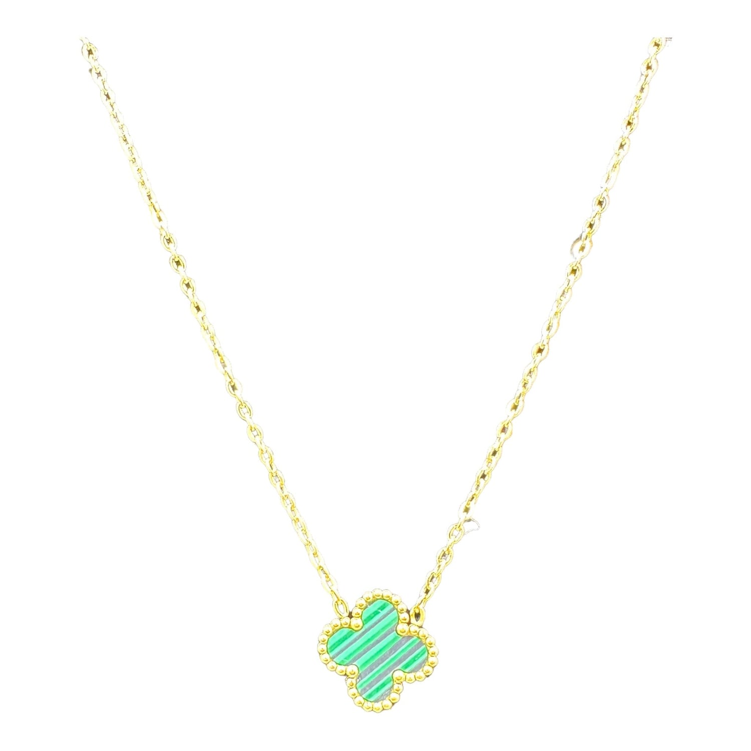 Kaitlin Clover Green Gold Necklace necklace Trendzio Jewelry 