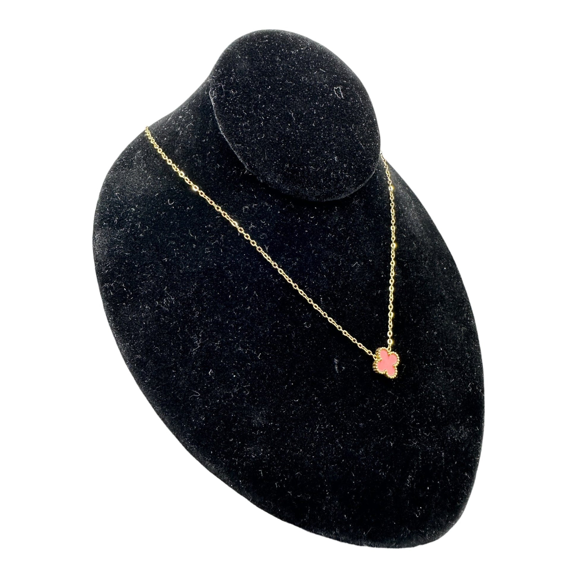 Kaitlin Clover Pink Gold Necklace necklace Trendzio Jewelry 