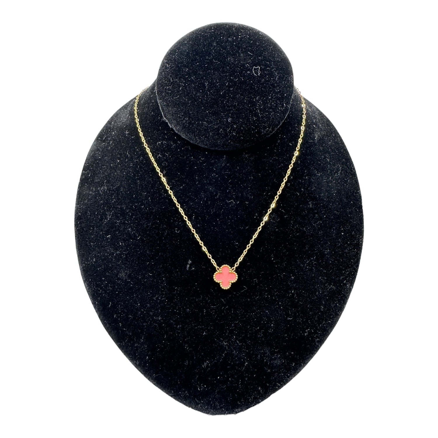 Kaitlin Clover Pink Gold Necklace necklace Trendzio Jewelry 