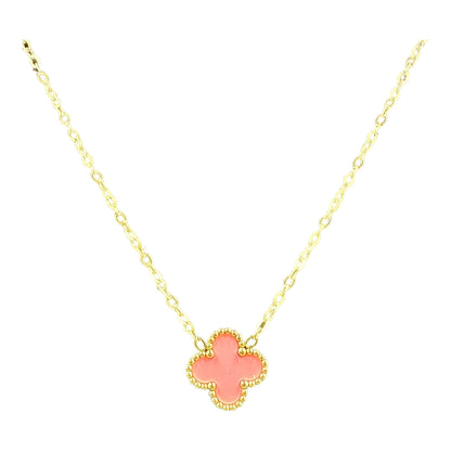 Kaitlin Clover Pink Gold Necklace necklace Trendzio Jewelry 