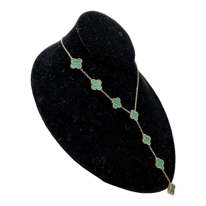 Kaitlin Clover Waterfall Green Gold Necklace necklace Trendzio Jewelry 