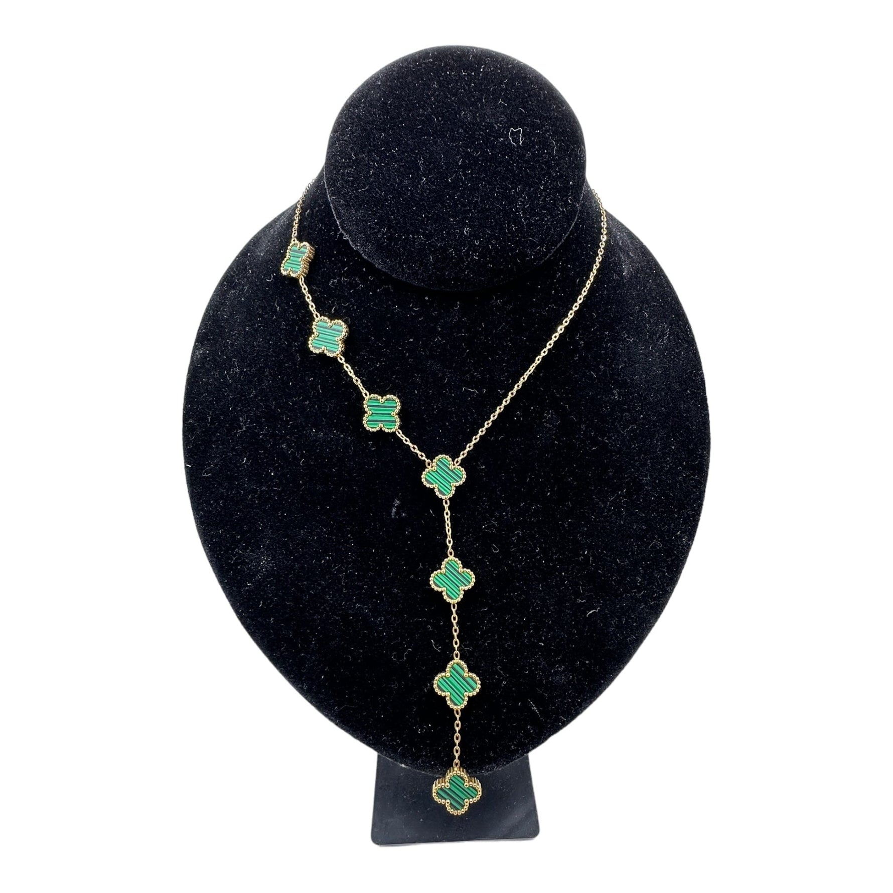 Kaitlin Clover Waterfall Green Gold Necklace necklace Trendzio Jewelry 