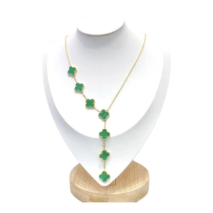 Kaitlin Clover Waterfall Green Gold Necklace necklace Trendzio Jewelry 