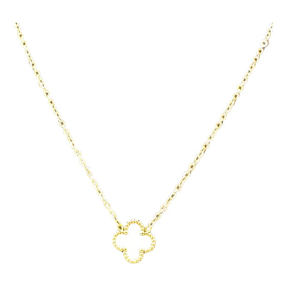 Kaitlin Clover White Pearl Gold Necklace necklace Trendzio Jewelry 
