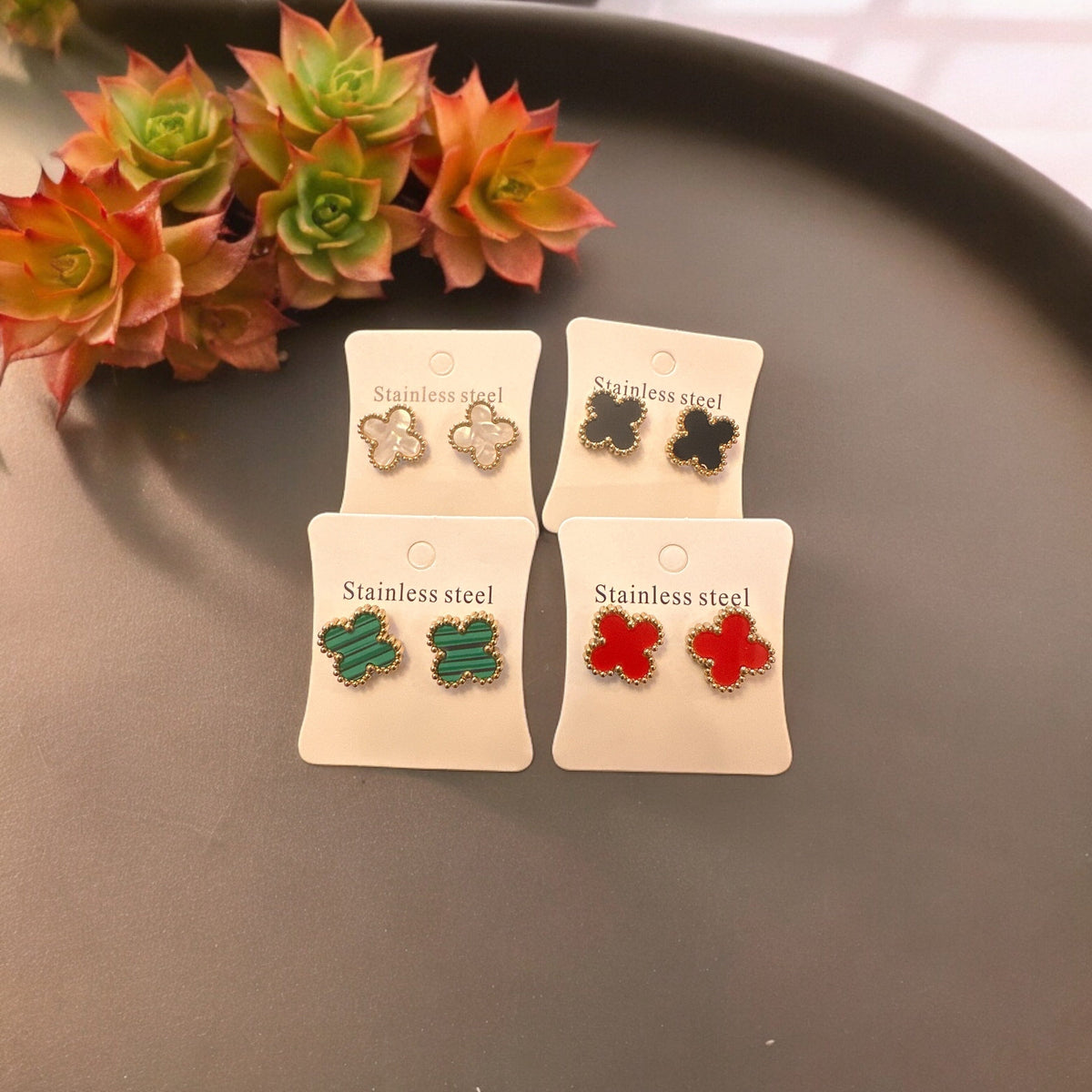 Kaitlin Flower Clover Earrings Earrings Trendzio Jewelry 