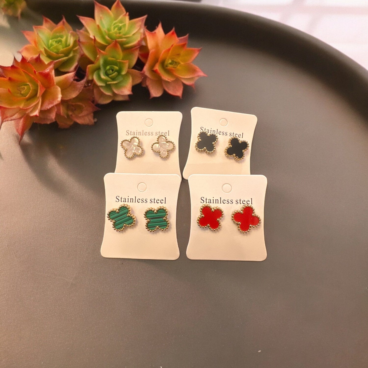 Kaitlin Flower Clover Earrings Earrings Trendzio Jewelry 