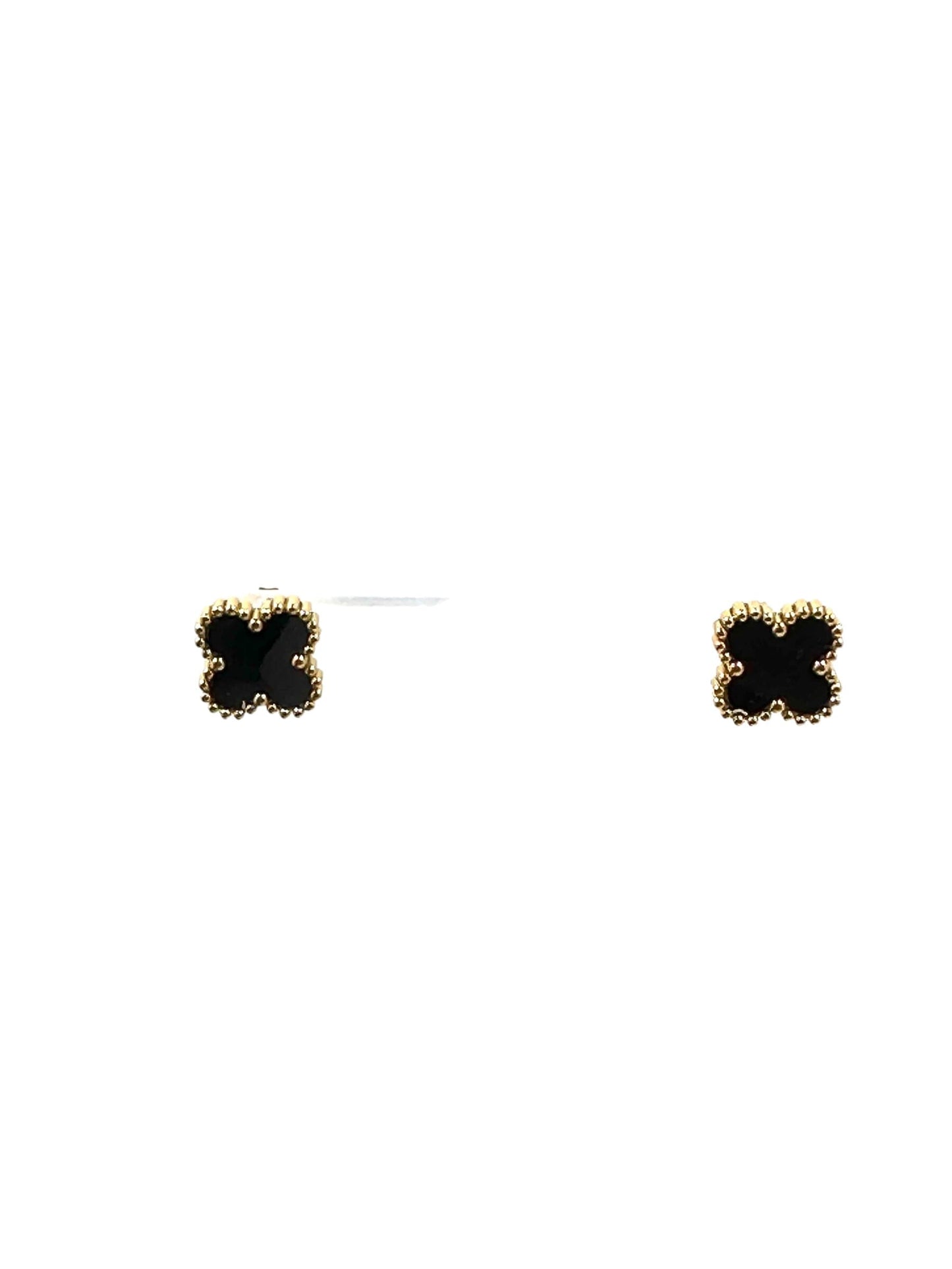 Kaitlin Flower Clover Earrings Earrings Trendzio Jewelry Black 