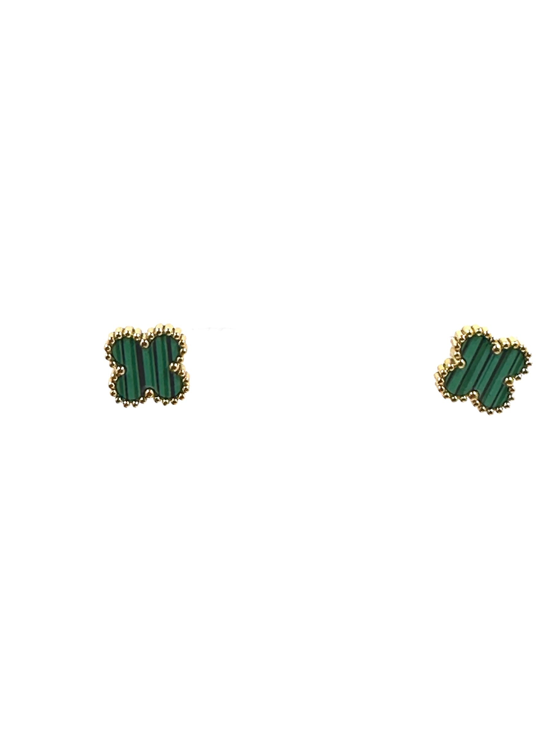 Kaitlin Flower Clover Earrings Earrings Trendzio Jewelry Green 