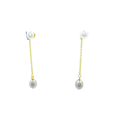 Lupo Pearl Drop Earrings Earrings Trendzio Jewelry Gold 