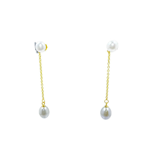 Lupo Pearl Drop Earrings Earrings Trendzio Jewelry Gold 