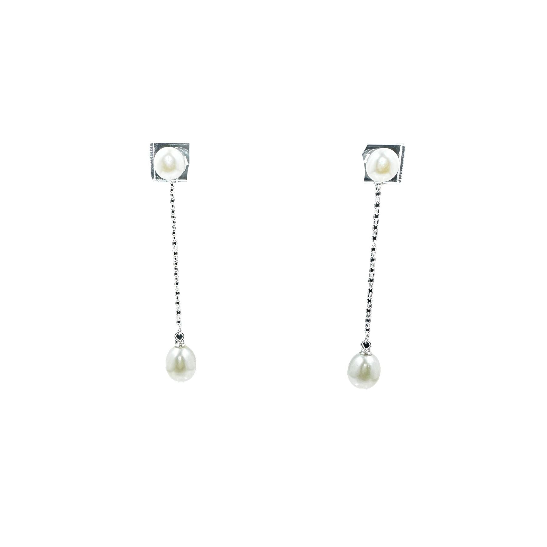 Lupo Pearl Drop Earrings Earrings Trendzio Jewelry Silver 