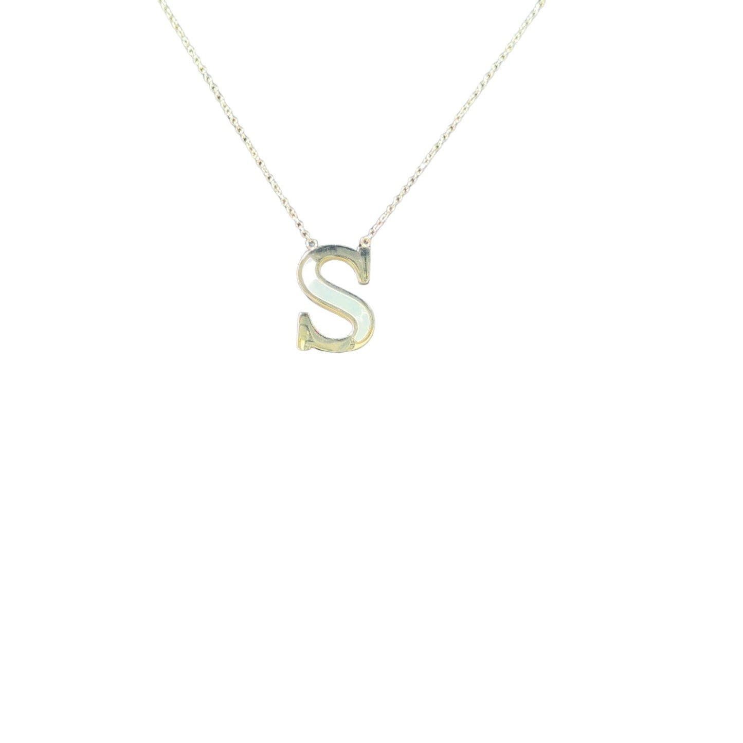 Mother of Pearl 18k Gold Initial Necklace Necklaces TRENDZIO 