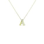 Mother of Pearl 18k Gold Initial Necklace Necklaces TRENDZIO A 