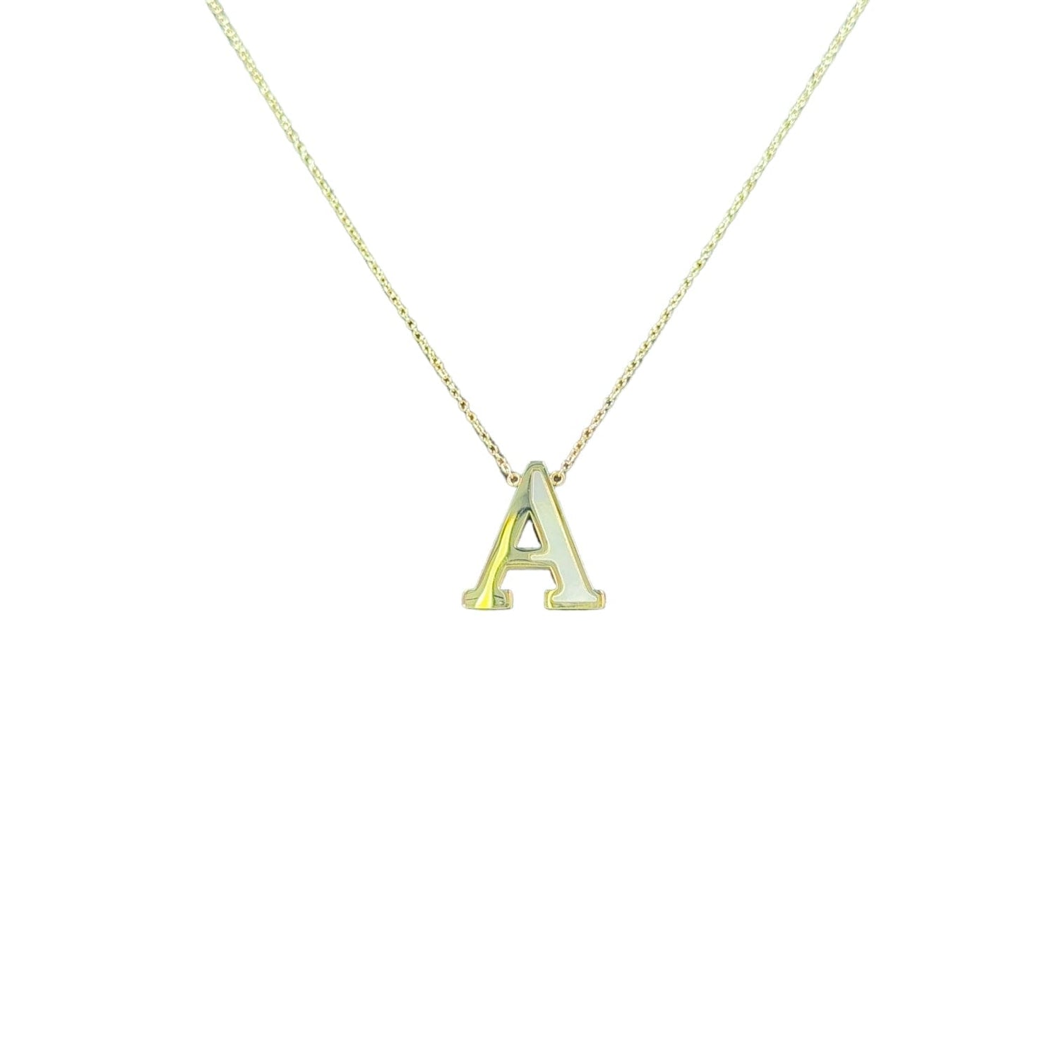 Mother of Pearl 18k Gold Initial Necklace Necklaces TRENDZIO A 
