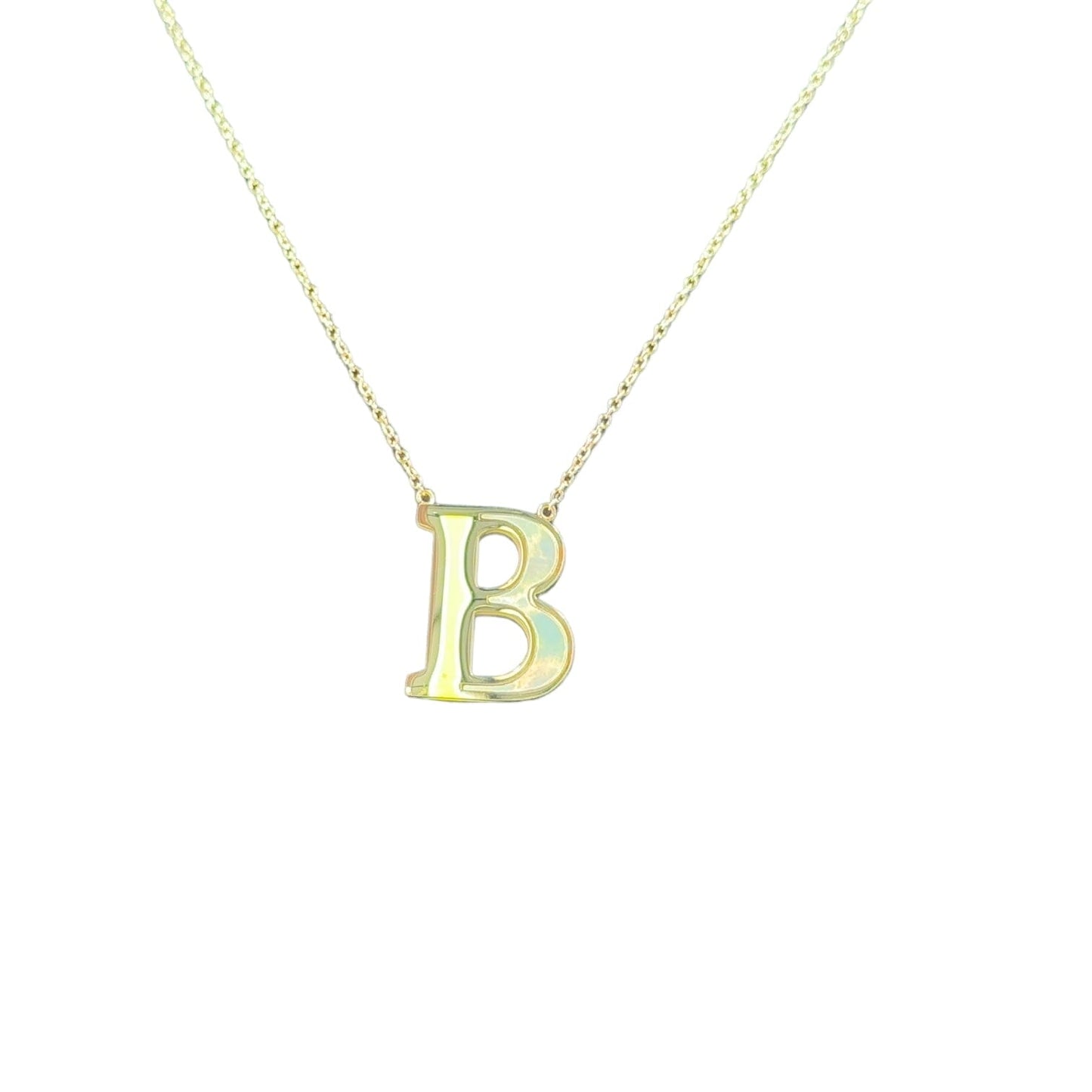Mother of Pearl 18k Gold Initial Necklace Necklaces TRENDZIO B 
