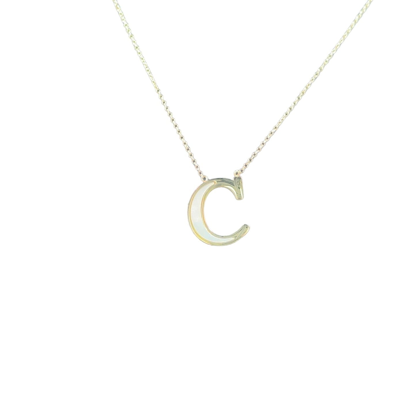 Mother of Pearl 18k Gold Initial Necklace Necklaces TRENDZIO C 