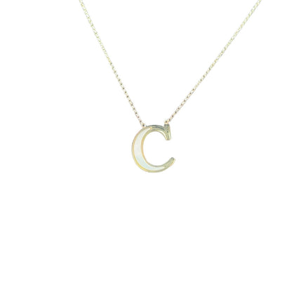 Mother of Pearl 18k Gold Initial Necklace Necklaces TRENDZIO C 